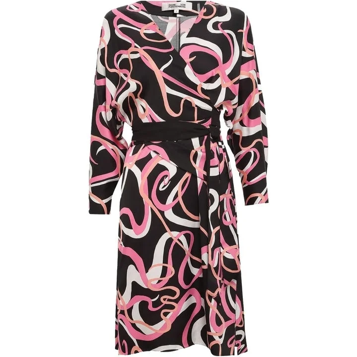 Diane von Furstenberg DVF Women's Mikah Long Sleeve Wrap Dress, Celebration