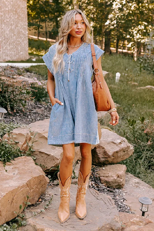 Small Town Cafe Chambray Mini Dress